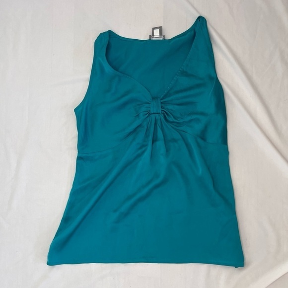 Ann Taylor Factory Green V-Neck Sleeveless Blouse Women's Size 4 - Picture 9 of 14